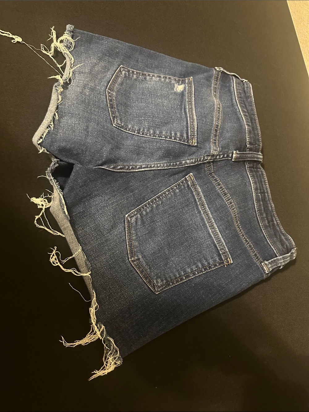 Distressed Dark Blue Denim Cutoff Shorts. Size 2/26. Extremely comfortable - Picture 2 of 6